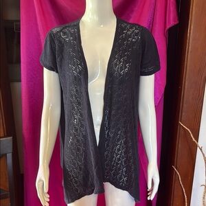 NWT x2 style & co size small navy and white  Open-Front knit Cardigan
